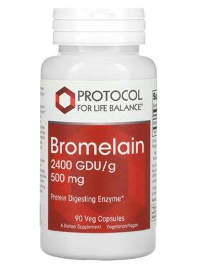 Protocol for Life Balance,菠萝蛋白， 2400 GDU/克，500 毫克，