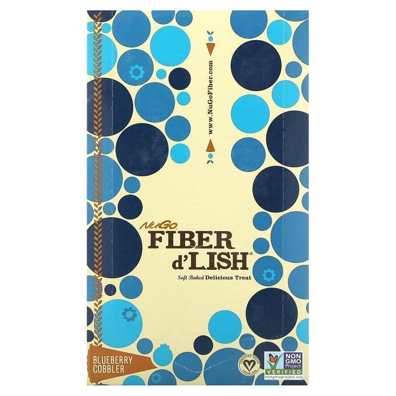 NuGo Nutrition,Fiber d'Lish, Blueberry Cobbler, 16 Bars 1.6