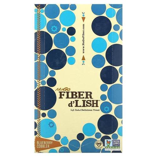 NuGo Nutrition,Fiber d'Lish, Blueberry Cobbler, 16 Bars 1.6