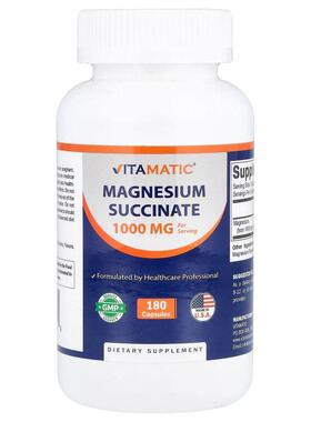 Vitamatic,Magnesium Succinate, 180 Capsules (500 mg per Caps