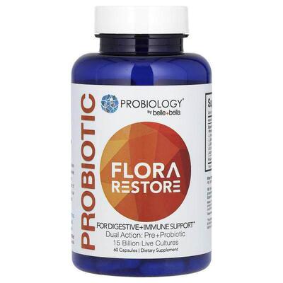 Belle+Bella,Probiotic, Flora Restore, 15 Billion Live Cultur