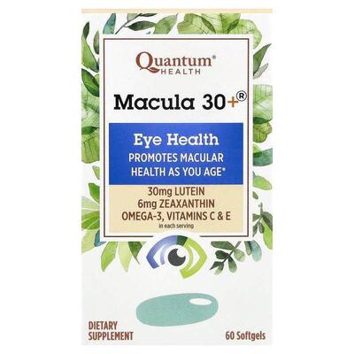 Quantum Health,Macula 30+，眼睛健康，60 粒软凝胶