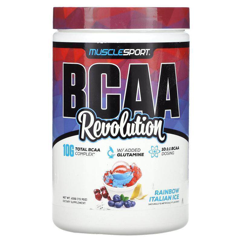 MuscleSport,BCAA Revolution, Rainbow Italian Ice, 15.9 oz (4