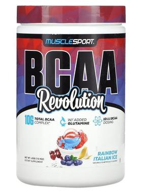 MuscleSport,BCAA Revolution, Rainbow Italian Ice, 15.9 oz (4
