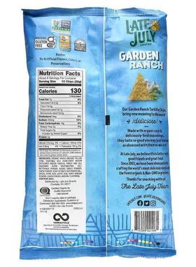 Late July,Tortilla Chips, Garden Ranch, 7.8 oz (221 g)
