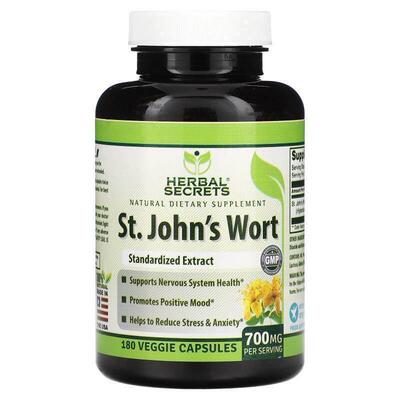 Herbal Secrets,贯叶连翘，350 毫克，180 粒素食胶囊