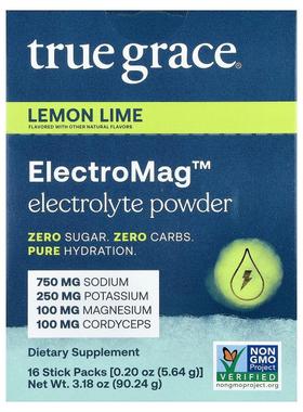 True Grace,ElectroMag™, Electrolyte Powder, Lemon Lime, 16 S