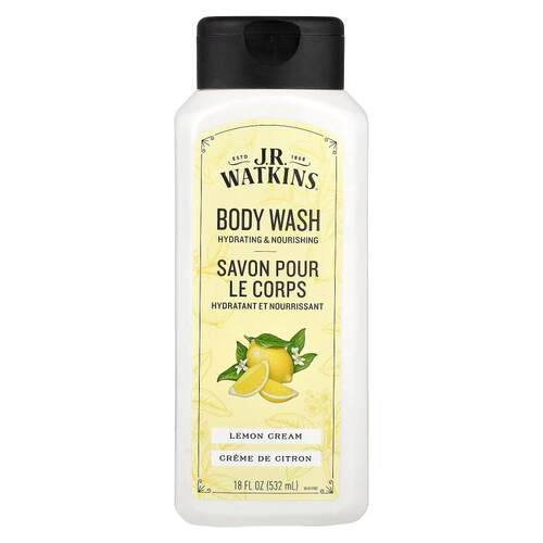 J R Watkins,Body Wash, Lemon Cream, 18 fl oz (532 ml)
