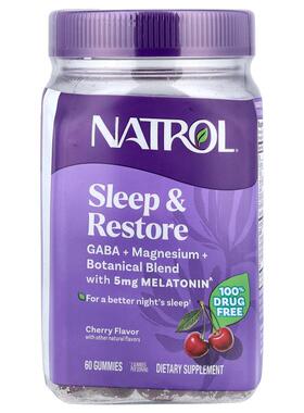 Natrol,Sleep & Restore Gummies with 5 mg Melatonin, Cherry,