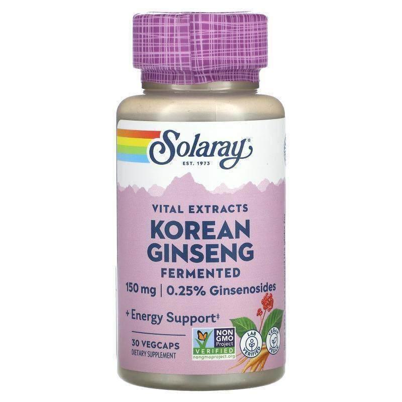 Solaray，生命提取物，发酵韩国人参，150毫克，30粒