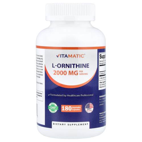 Vitamatic,L-鸟氨酸，180粒植物胶囊（每粒666毫克）