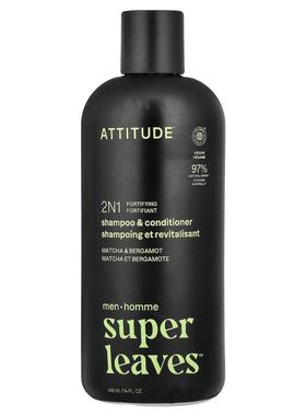 爱的态度,Super Leaves™, 2 N 1 Fortifying, Shampoo & Conditio