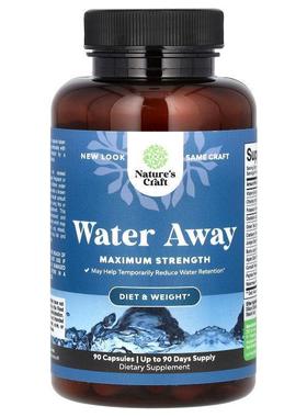 Natures Craft,Water Away, Maximum Strength , 90 Capsules