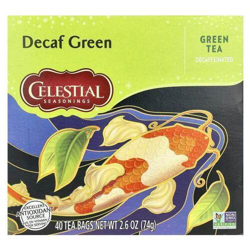 斯乐,Green Tea, Decaf, 40 Tea Bags, 2.6 oz (74 g)