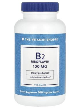 The Vitamin Shoppe,Vitamin B2 Riboflavin, 100 mg, 300 Vegeta