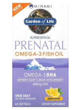 Minami Nutrition,超临界产前补充剂，欧米伽-3 鱼油，柠檬味，60