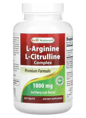 Best Naturals,L-Arginine, L-Citrulline Complex, 250 Tablets