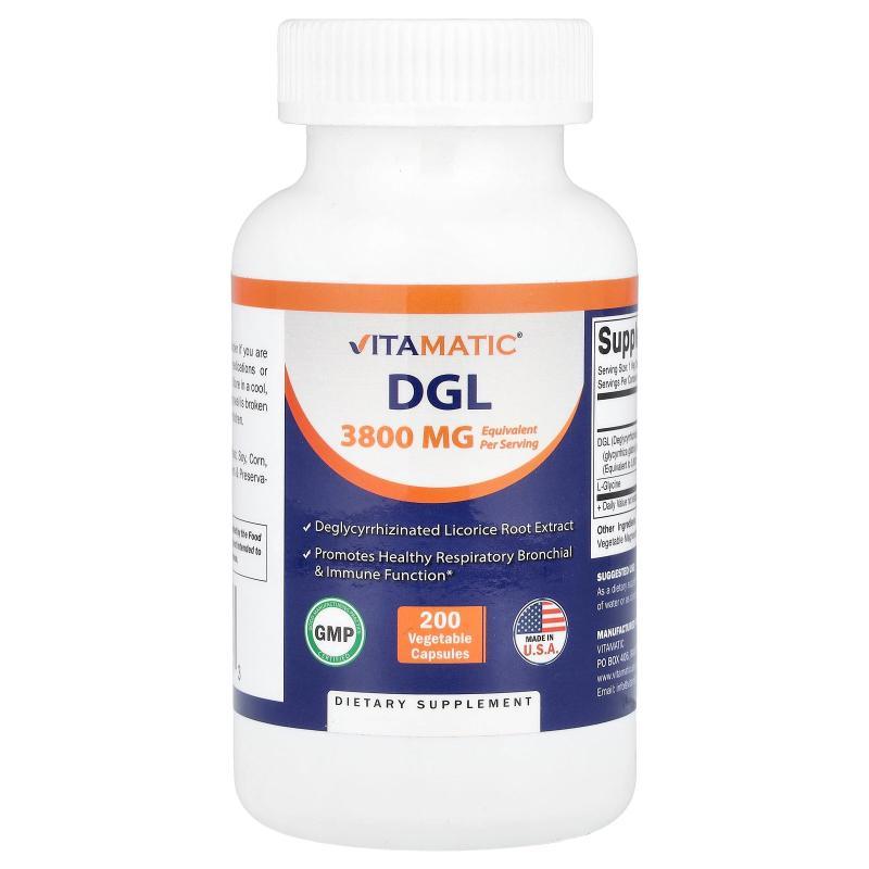 Vitamatic,DGL, 200 Vegetable Capsules