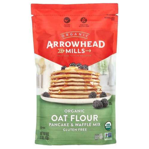 雅乐妙,Organic Oat Flour Pancake &amp; Waffle Mix, Glute
