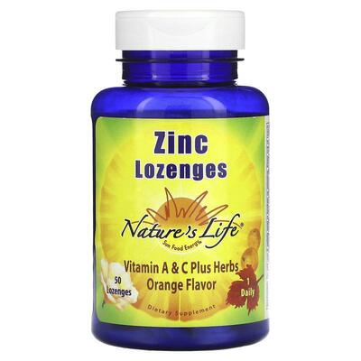 Nature's Life,Zinc Lozenges, Orange, 50 Lozenges