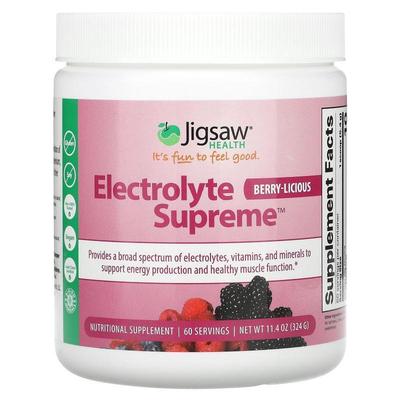 Jigsaw Health,Electrolyte Supreme, Berry-Licious, 11.4 oz (3