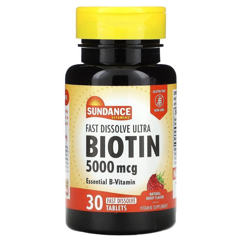 Sundance,Fast Dissolve Ultra Biotin, Natural Berry, 5,000 mc