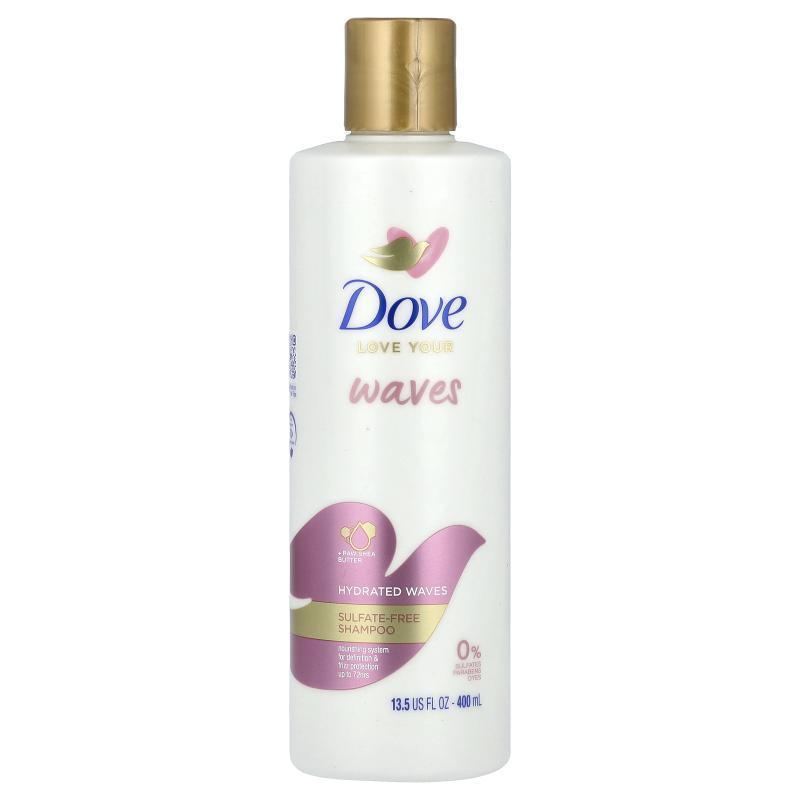 多芬,Love Your Waves, Hydrated Waves, Sulfate-Free Shampoo,
