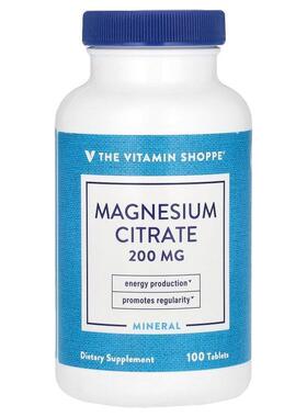 The Vitamin Shoppe,Magnesium Citrate , 200 mg , 100 Tablets