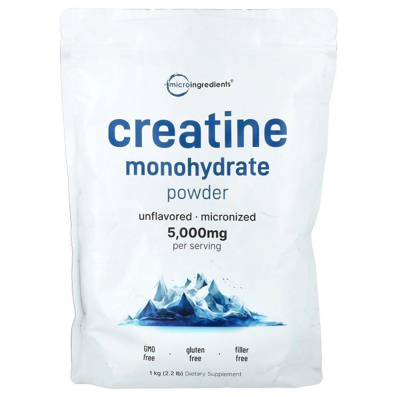 Micro Ingredients,Creatine Monohydrate Powder, Unflavored, 5