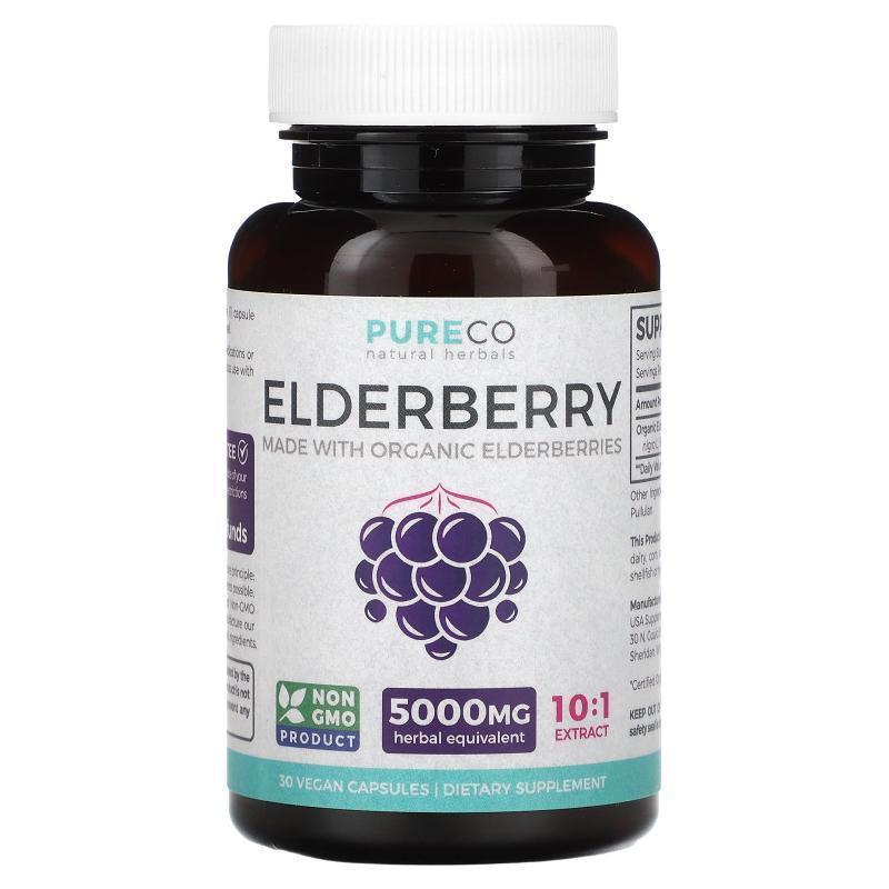 Pure Co.,Elderberry, 5,000 mg, 30 Vegan Capsules