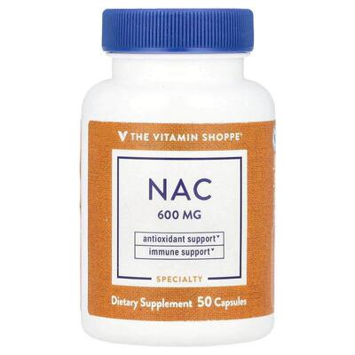 The Vitamin Shoppe,NAC，600 毫克，50 粒胶囊