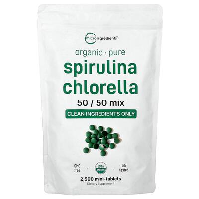 Micro Ingredients,Organic Spirulina Chlorella, 2,500 Mini Ta