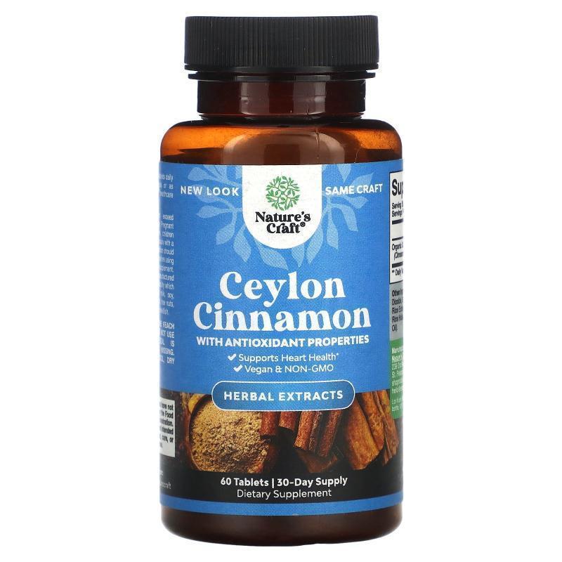 Natures Craft,Ceylon Cinnamon, 60 Tablets