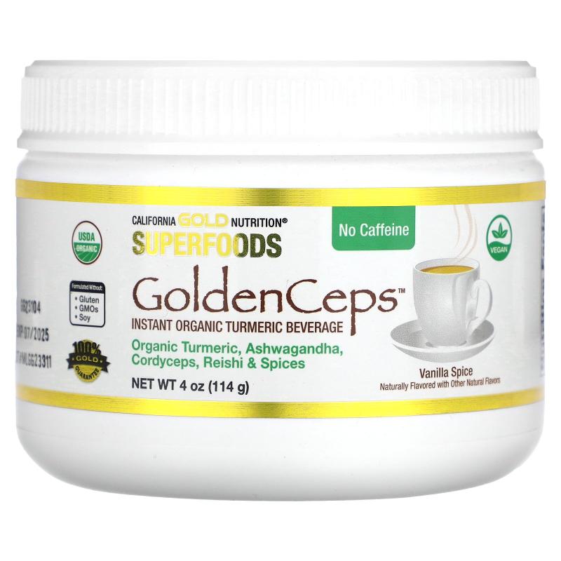 California Gold Nutrition,SUPERFOODS - GoldenCeps，含适应原4 保健食品/膳食营养补充食品 姜黄素 原图主图