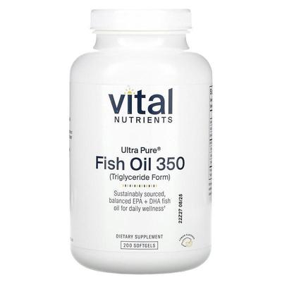 Vital Nutrients,Ultra Pure, Fish Oil 350, Lemon, 200 Softgel