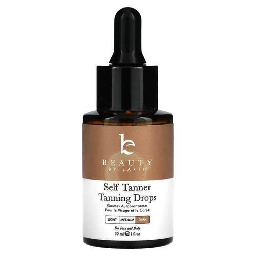 Beauty By Earth,Self Tanner Tanning Drops, Dark, 1 fl oz (30