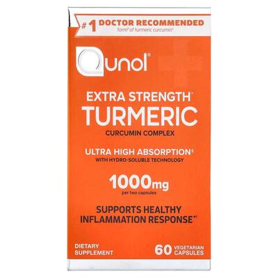 Qunol,Turmeric, 60 Vegetarian Capsule (500 mg per Capsule)