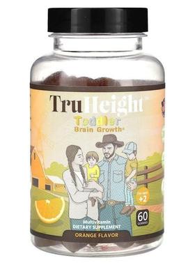 TruHeight,Toddler Brain Growth, For Age +2, Orange, 60 Gummi