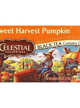 斯乐,Black Tea, Sweet Harvest Pumpkin, 18 Tea Bags, 2 oz (57