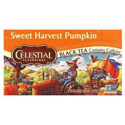 斯乐,Black Tea, Sweet Harvest Pumpkin, 18 Tea Bags, 2 oz (57