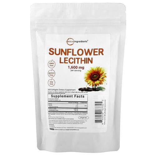 Micro Ingredients,葵花籽卵磷脂软胶囊，300 粒（每粒 800 毫克