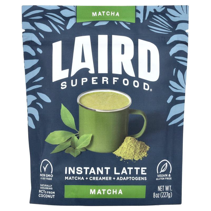 Laird Superfood,Instant Latte, Matcha + Cramer + Adaptogens,