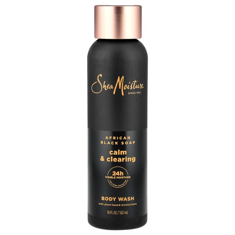 SheaMoisture,Calm & Clearing Body Wash, African Black Soap,