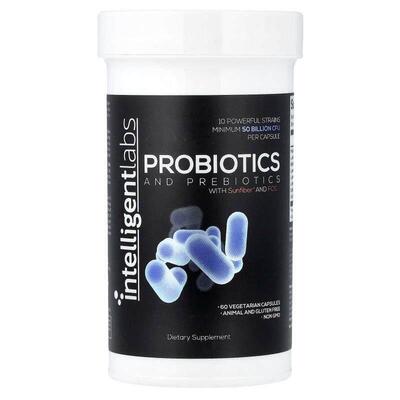 Intelligent Labs,益生菌和益生元，500 亿 CFU，60 粒素食胶囊