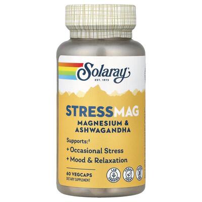 Solaray,StressMag, Magnesium & Ashwagandha, 60 VegCaps