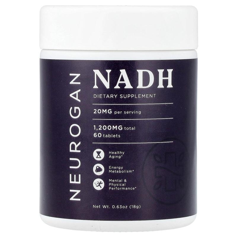 Neurogan Health,NADH, 20 mg, 60 Tablets, 0.63 oz (18 g)