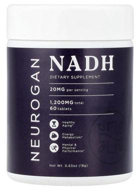 Neurogan Health,NADH, 20 mg, 60 Tablets, 0.63 oz (18 g)
