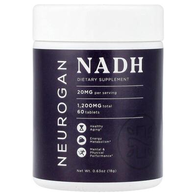 Neurogan Health,NADH, 20 mg, 60 Tablets, 0.63 oz (18 g)
