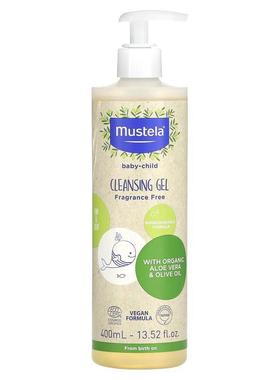 Mustela,婴幼儿清洁凝胶，无香，13.52 液量盎司（400 毫升）