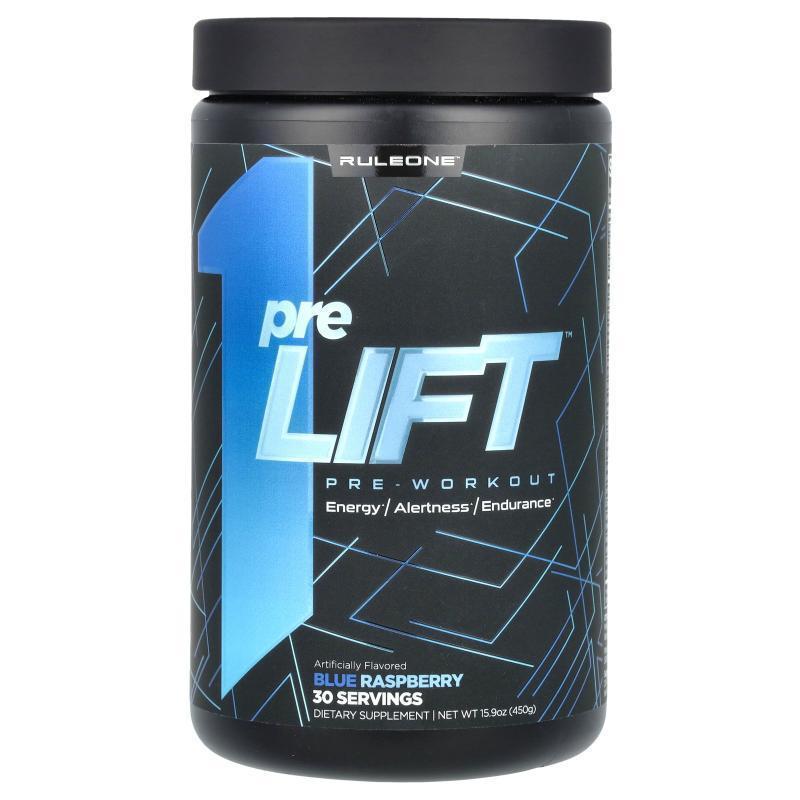 Rule One Proteins,preLIFT, Pre-Workout, Blue Raspberry, 15.9